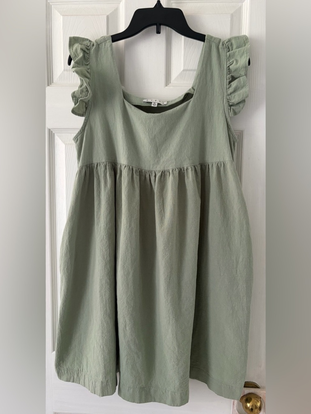 HYFVE Sage Green Ruffle Sleeve Dress